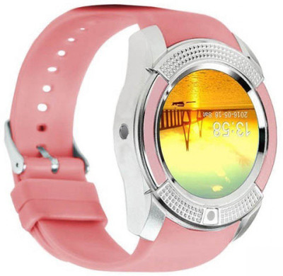 

OCA2Z Premium V8 Bluetooth Smartwatch With SIM Support Touch Screen Smartwatch(Pink Strap Free Size)
