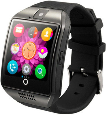 

BERRIN Q18 Bluetooth Smart Watch Black Smartwatch(Black Strap Free Size)