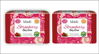 KHADI MEGHDOOT AYURVEDIC STRAWBERRY BODY WASH 125 GM PACK OF 2(250 g, Pack of 2)