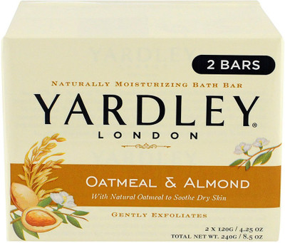 Yardley Oatmeal And Almond Bar Soap By , 2 Count(240 g, Pack of 2)
