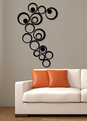 

SCOTLON  HOOP_3D Wall Sticker(Pack of 20, Black