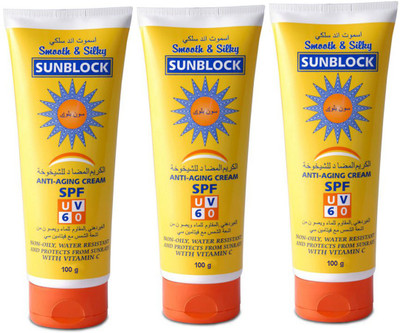 Soft Touch Sunscreen - SPF 60 PA++++ SUNBLOCK ANTI AGING CREAM WITH SUNSCREEN LOTION WITH PRE BATHING FUNCTION(100 g)