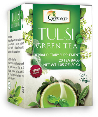 

Grenera Tulsi Green Tea - 20 Tea Bags/Box Tulsi Green Tea Bags Box(20 Bags)