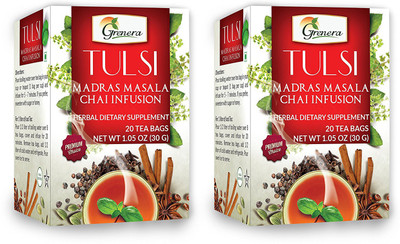 

Grenera Tulsi Madras Masala Tea - 20 Tea Bgas / Box(2) Spices, Tulsi Herbal Tea Bags(20 Bags, Box)