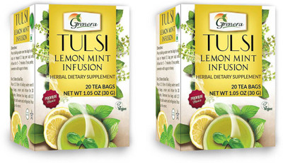 

Grenera Tulsi Lemon Mint Infusion-20 Tea Bags/Box(2) Tulsi Herbal Infusion Bags Box(30)