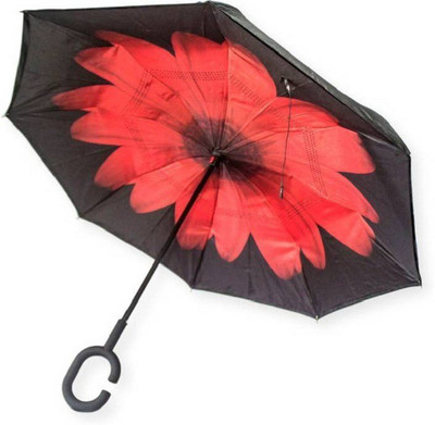 

ELEGANTSHOPPING Double Layer Wind Proof Reverse Folding Umbrella with C Shape Handle Umbrella (Molticolor) Umbrella(Multicolor)