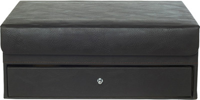 

Leatherworld jewelry box bangl, earing, necklace Vanity Box(Brown)