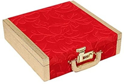 

DP_CRAFT Stylish Velvet And Golden Color Bnagles Box , With Lock System: Size :29*22*9Cm Bangles Box Vanity Box(Golden)