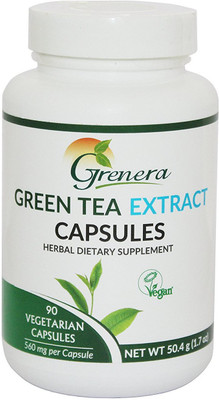 

Grenera Green Tea Extract Capsules 560 mg - 90 Vegetarian Capsules(90 No)