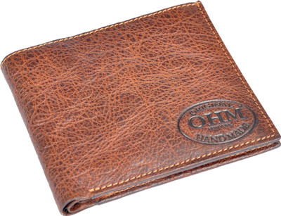 

OHM New York Men Tan Genuine Leather Wallet(8 Card Slots)