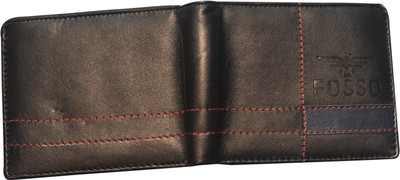 

FOSSO Men Black, Blue Artificial Leather, Genuine Leather Wallet(6 Card Slots)
