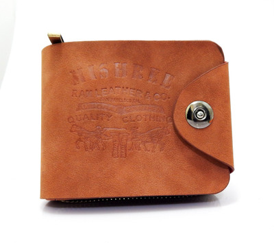 

Teenage Men Brown Artificial Leather Wallet(9 Card Slots)
