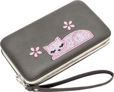 

Robustrion Women Grey Artificial Leather Wallet(7 Card Slots), Charcoal