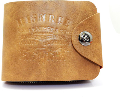 

Teenage Men Khaki Artificial Leather Wallet(9 Card Slots)