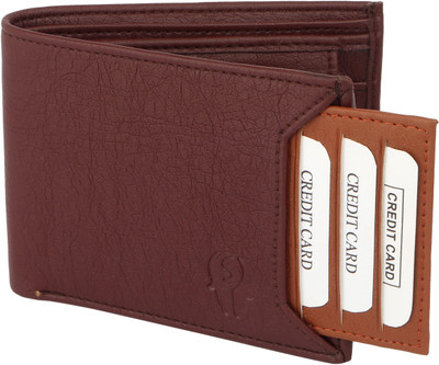 

SAMTROH Men Brown Artificial Leather Wallet(5 Card Slots), Brown with tan detachable card holder