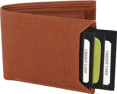 

SAMTROH Men Tan Artificial Leather Wallet(5 Card Slots), Tan with black detachable card holder
