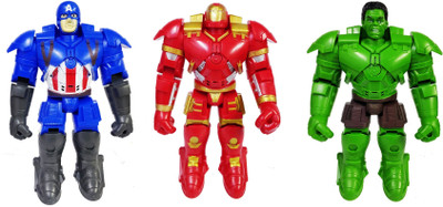 

Emob 20cm 3 in 1 Ultimate Infinity Superpower Hero action Figure Toy with Flashing Light and Sound(Multicolor)