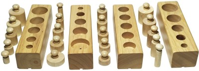 

AnOs-Toys Wooden Cylinder Socket Family Pack Early Learning Education Toy