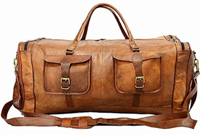 

STYLOLEATHERBAGS Leather Duffle Bag Leather Luggage Travel Bag Weekender(Brown, 30 inch)