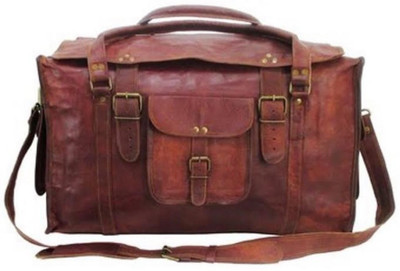 

STYLOLEATHERBAGS Leather Duffle Bag Leather Luggage Travel Bag Weekender(Brown, 21 inch)