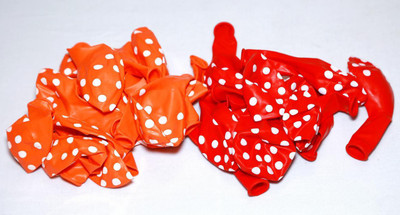 

zeonely mart Printed (red & orange) colour Polka Dot Balloons -pack of 150 Balloon(Multicolor, Pack of 150)