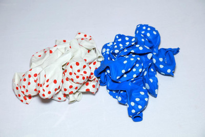 

zeonely mart Printed (dark blue & white) colour Polka Dot Balloons -pack of 150 Balloon(Multicolor, Pack of 150)
