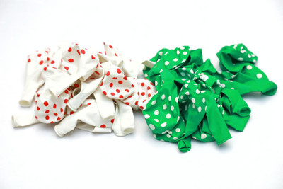 

zeonely mart Printed (dark green & white) colour Polka Dot Balloons -pack of 100 Balloon(Multicolor, Pack of 100)
