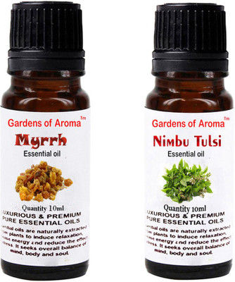 

Gardens Of Aroma Myrrh Essential Oil And Nimbutulsi Essential Oil(20 ml)
