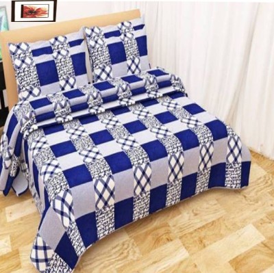 TrueValue Creations 180 TC Polycotton Double Checkered Flat Bedsheet(Pack of 1, Multicolor)