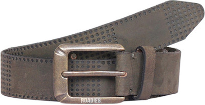 

Roadies Men Casual Green Genuine Leather Belt, Olive