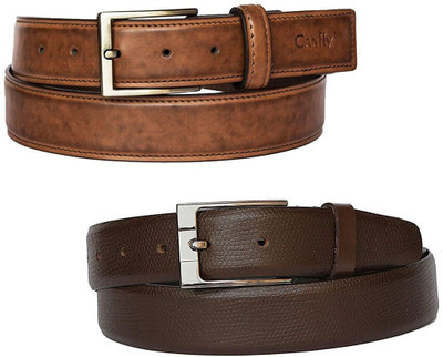 

Canfly Men Formal Multicolor Genuine Leather Belt, Brown