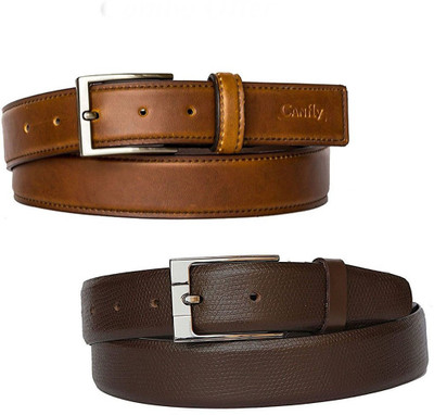

Canfly Men Formal Multicolor Genuine Leather Belt, Tan