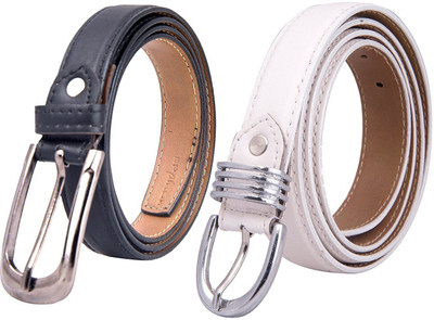 

amicraft Women Casual, Party, Formal White, Black Artificial Leather Belt