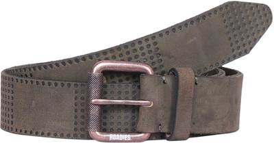 

Roadies Men Casual Green Genuine Leather Belt, Olive