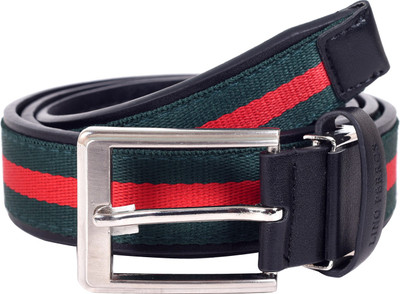 

Lino Perros Men Casual Multicolor Genuine Leather Belt, Green