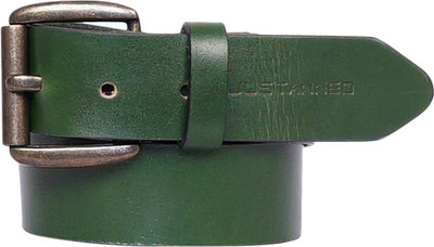 

Justanned Men Casual Green Genuine Leather Belt