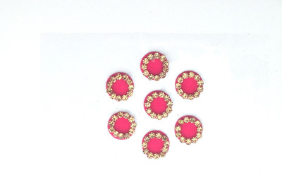 

Shri Ji Collection Soft Rose Golden Stone Bindi Forehead Red Bindis(Fancy)