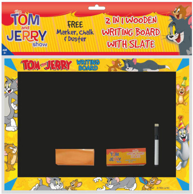 

Tom & Jerry 2 in 1 Kids First Wooden Writing Board & Slate Board Game