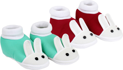 

Neska Moda Rabbit 18 To 24 Months Baby Booties(Toe to Heel Length - 15 cm Green, Maroon)