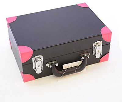 

House of Quirk Travel Makeup Train Case Makeup Cosmetic Suitcase Organizer Portable Artist Storage Bag for Cosmetics Makeup Brushes Toiletry Jewelry Digital accessories (Black) Medium Briefcase - For Men & Women(Black)