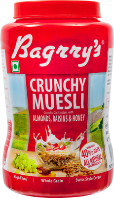 Bagrry's Crunchy Muesli Crunchy Oat Clusters With Almonds,Raisins & Honey, 1000g(1000 g, Plastic Bottle)