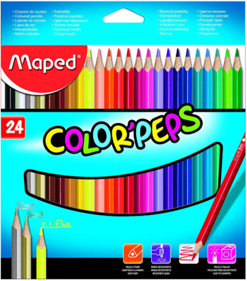 

Maped Color'Peps 24 Shades Color Pencils Cardboard Box Triangular Shaped Color Pencils(Set of 1, Multicolor)
