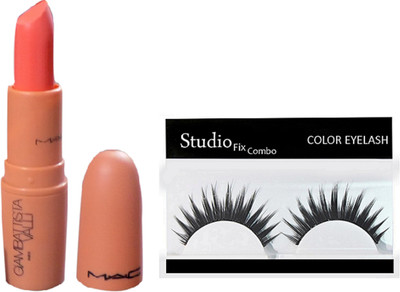 

Studio Fix Combo Eyelashes & Mac Giambattista valli matte Fresh salmon lipstick(Set of 2)