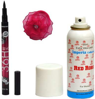 

Yanqina Waterproof Eyeliner Liquid Pen, Women Deodorant and Band(Set of 3)