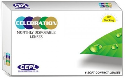 

celebration Clear Monthly Disposable lenses Monthly(-3.00, Colored Contact Lenses, Pack of 6)