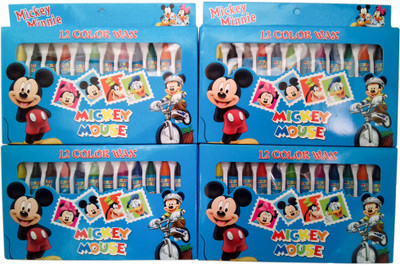

kidoz kingdom MICKEY MOUSE 12 COLOURS CRAYONS 4 PACK SET(Multicolor)