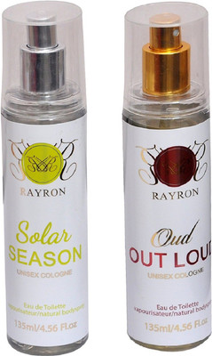 

Rayron Solar Body Mist - For Men & Women(135 ml, Pack of 2)