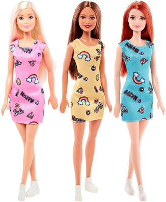 

Barbie 3 DOLLS COLLECTION(Pink, Yellow, Blue)