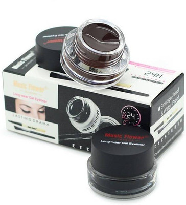 

Make Line Music Flower 2 in 1 Black & Brown Water Proof & Smudge Proof 24hrs Gel Eyeliner / Kajal 3+3= 6 g(Black, Brown)
