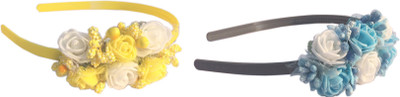 

Loops n knots Floral Yellow , Grey & Blue Hair Band (Set Of 2) Hair Band(Yellow, Grey)